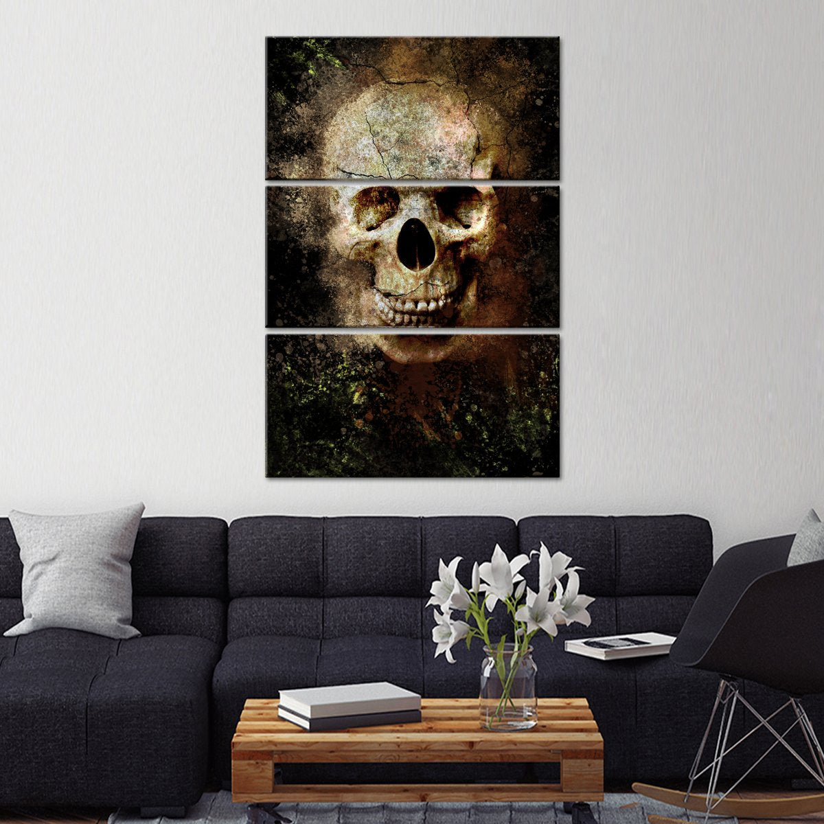 Menacing Skull Multi Panel Canvas Wall Art