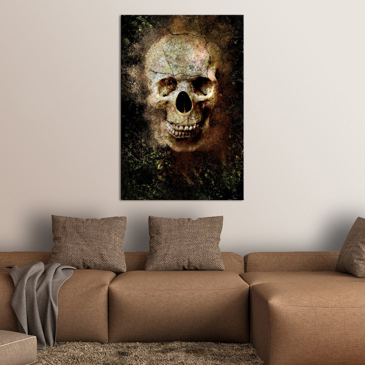 Menacing Skull Multi Panel Canvas Wall Art