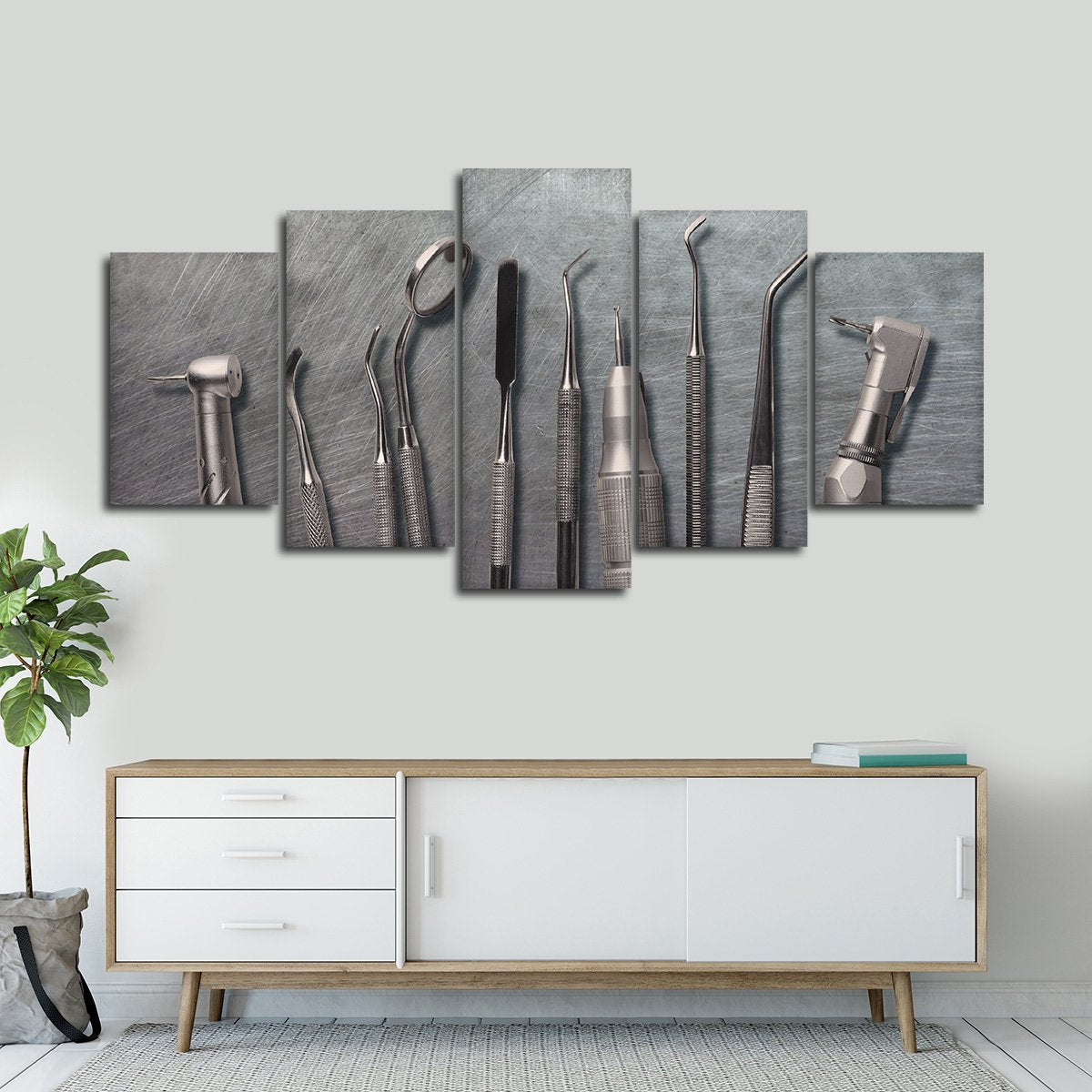 Metal Dental Tools Multi Panel Canvas Wall Art