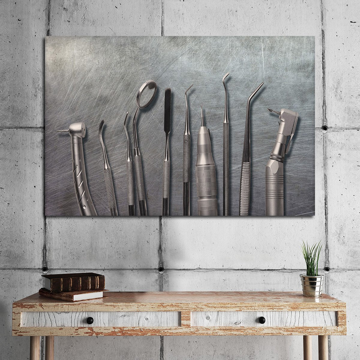 Metal Dental Tools Multi Panel Canvas Wall Art