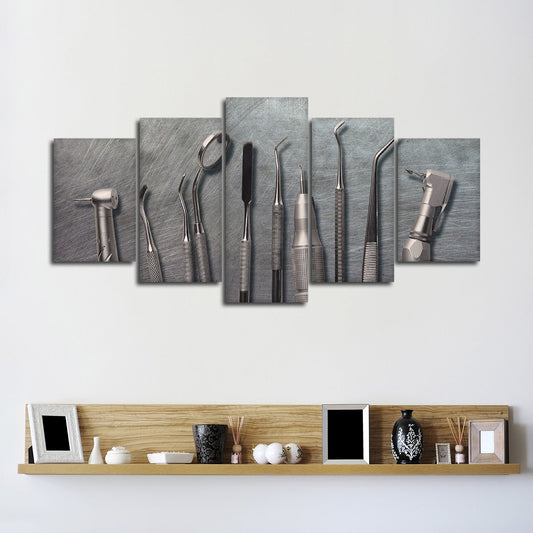 Metal Dental Tools Multi Panel Canvas Wall Art