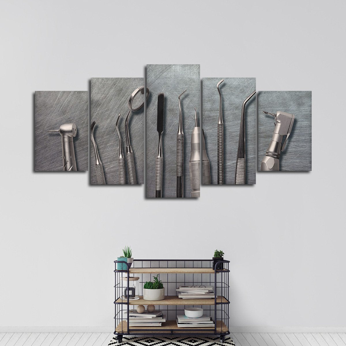 Metal Dental Tools Multi Panel Canvas Wall Art