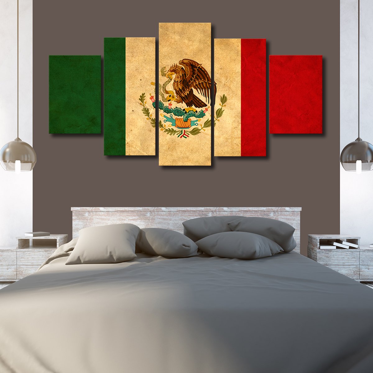 Mexican Flag Multi Panel Canvas Wall Art