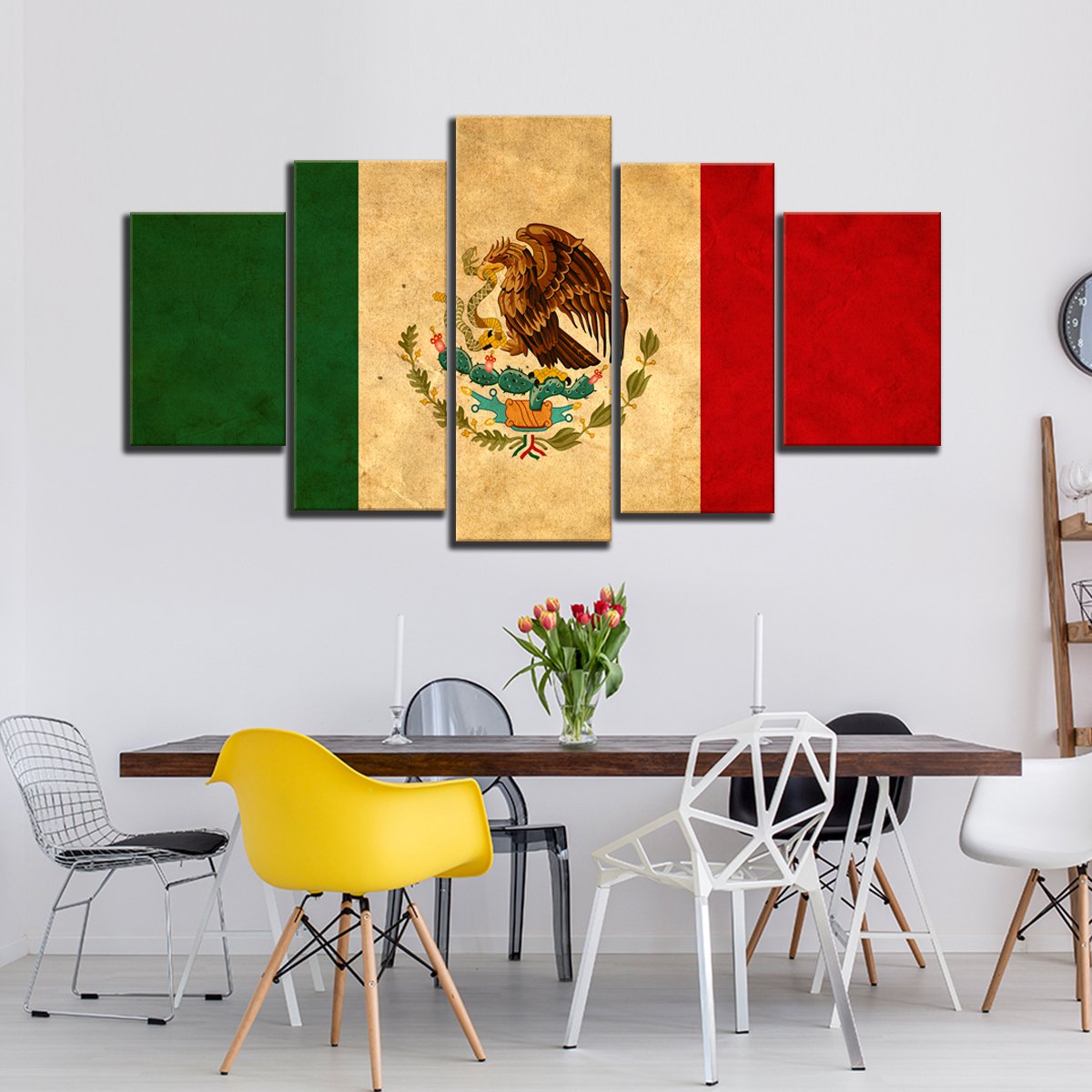 Mexican Flag Multi Panel Canvas Wall Art