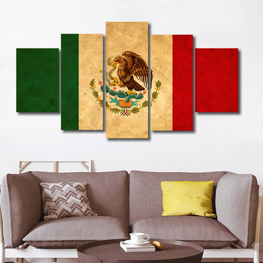 Mexican Flag Multi Panel Canvas Wall Art