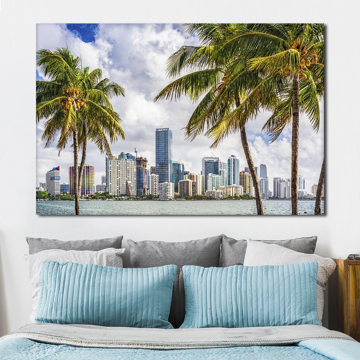 Miami Palms Multi Panel Canvas Wall Art