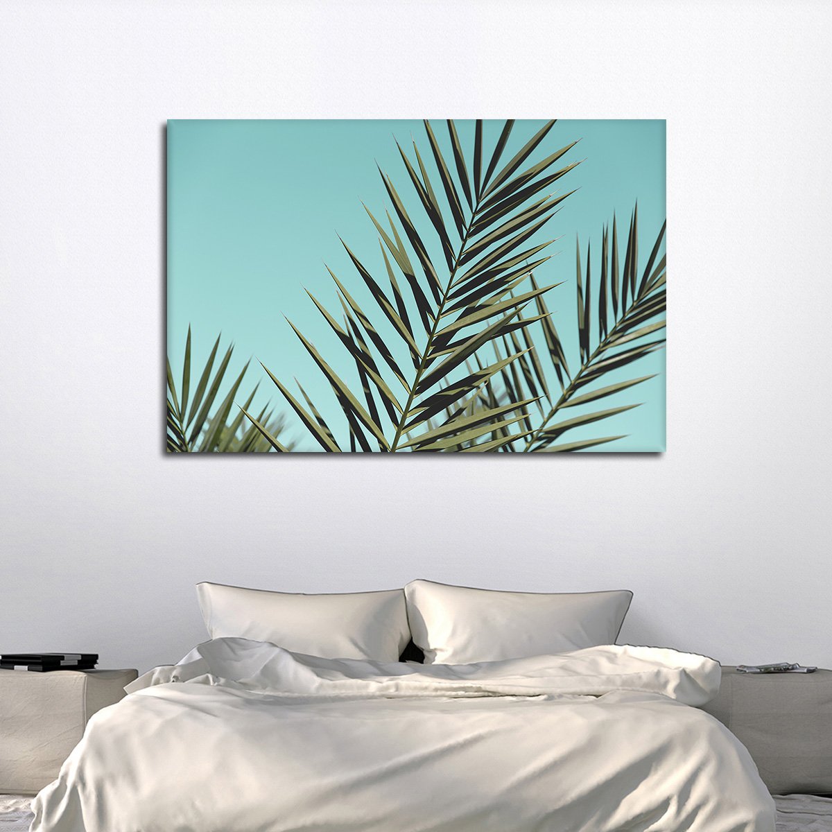 Miami Palm Leaves Multi Panel Canvas Wall Art