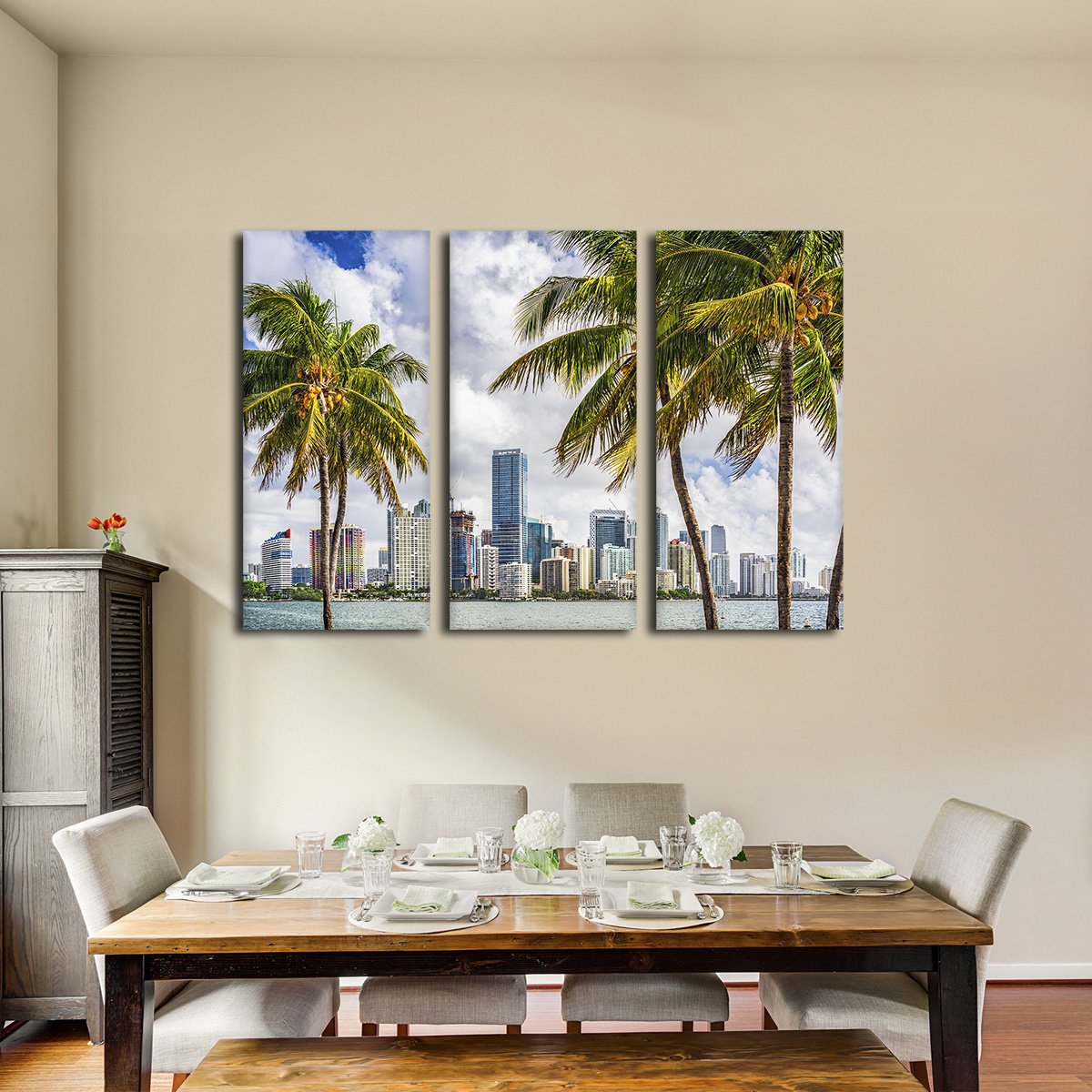 Miami Palms Multi Panel Canvas Wall Art