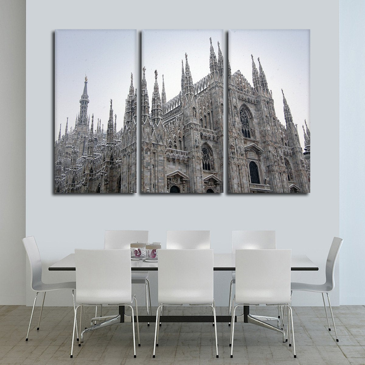 Milan Cathedral In Winter Multi Panel Canvas Wall Art