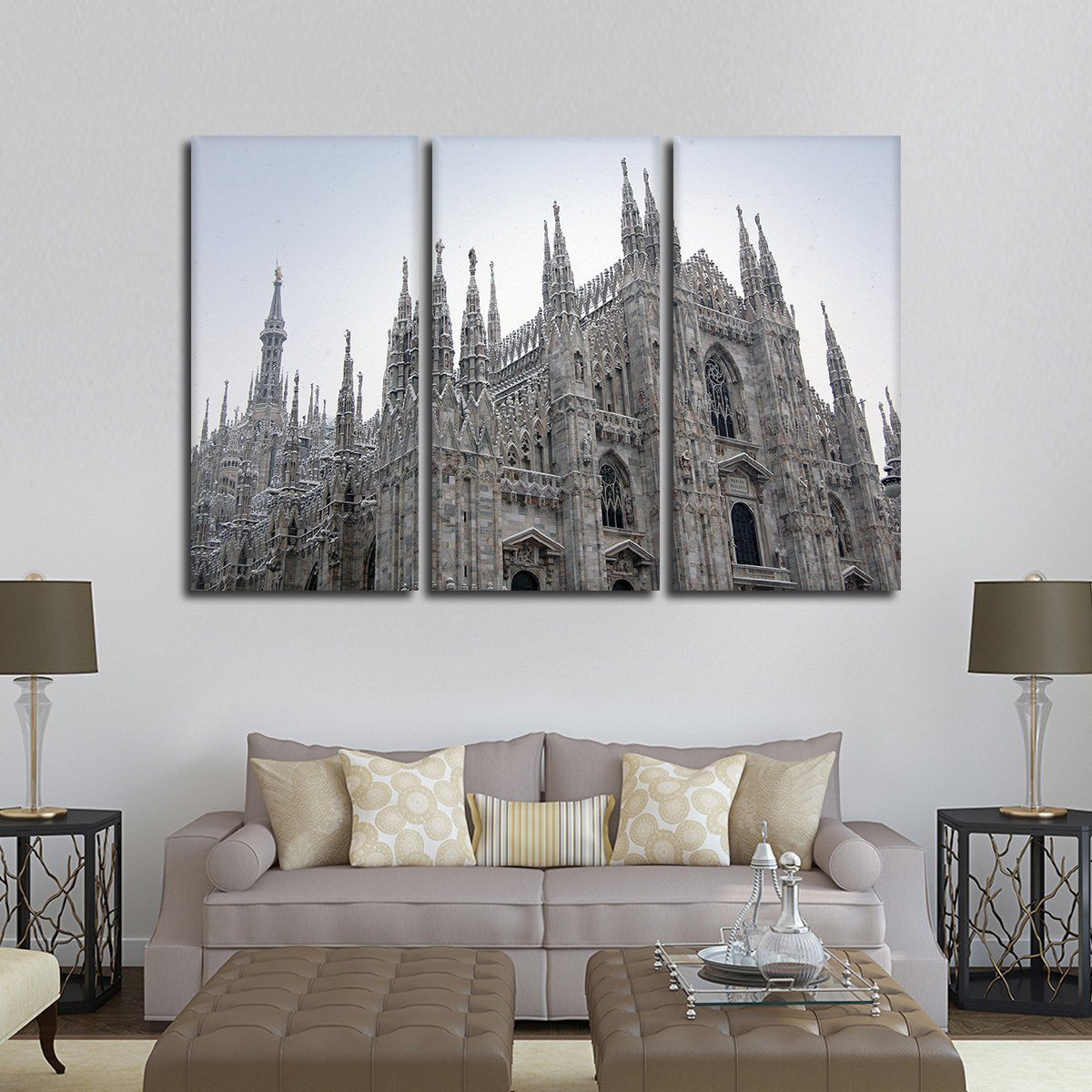 Milan Cathedral In Winter Multi Panel Canvas Wall Art