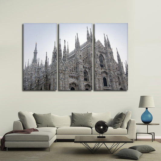 Milan Cathedral In Winter Multi Panel Canvas Wall Art