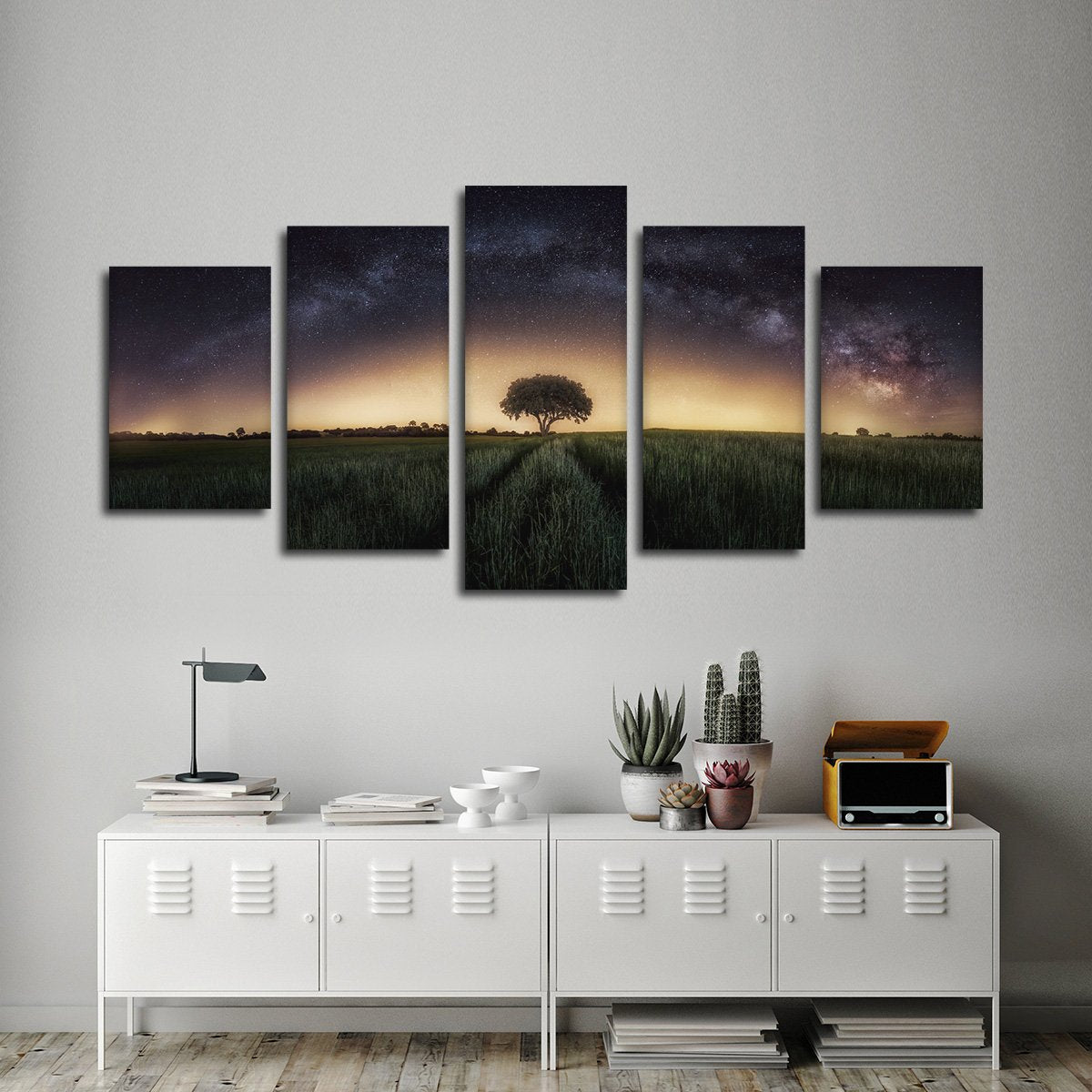 Milky Way Tree Multi Panel Canvas Wall Art
