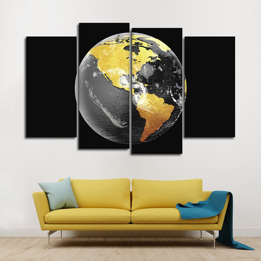 Mineral Globe Multi Panel Canvas Wall Art
