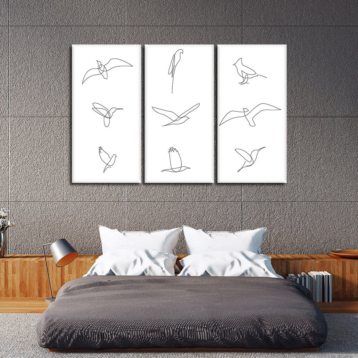 Minimalist Birds Multi Panel Canvas Wall Art