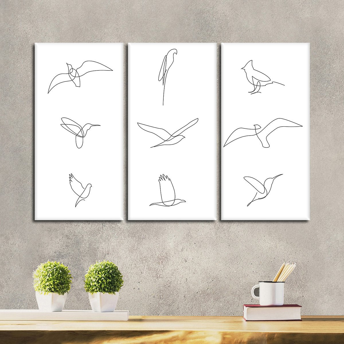 Minimalist Birds Multi Panel Canvas Wall Art