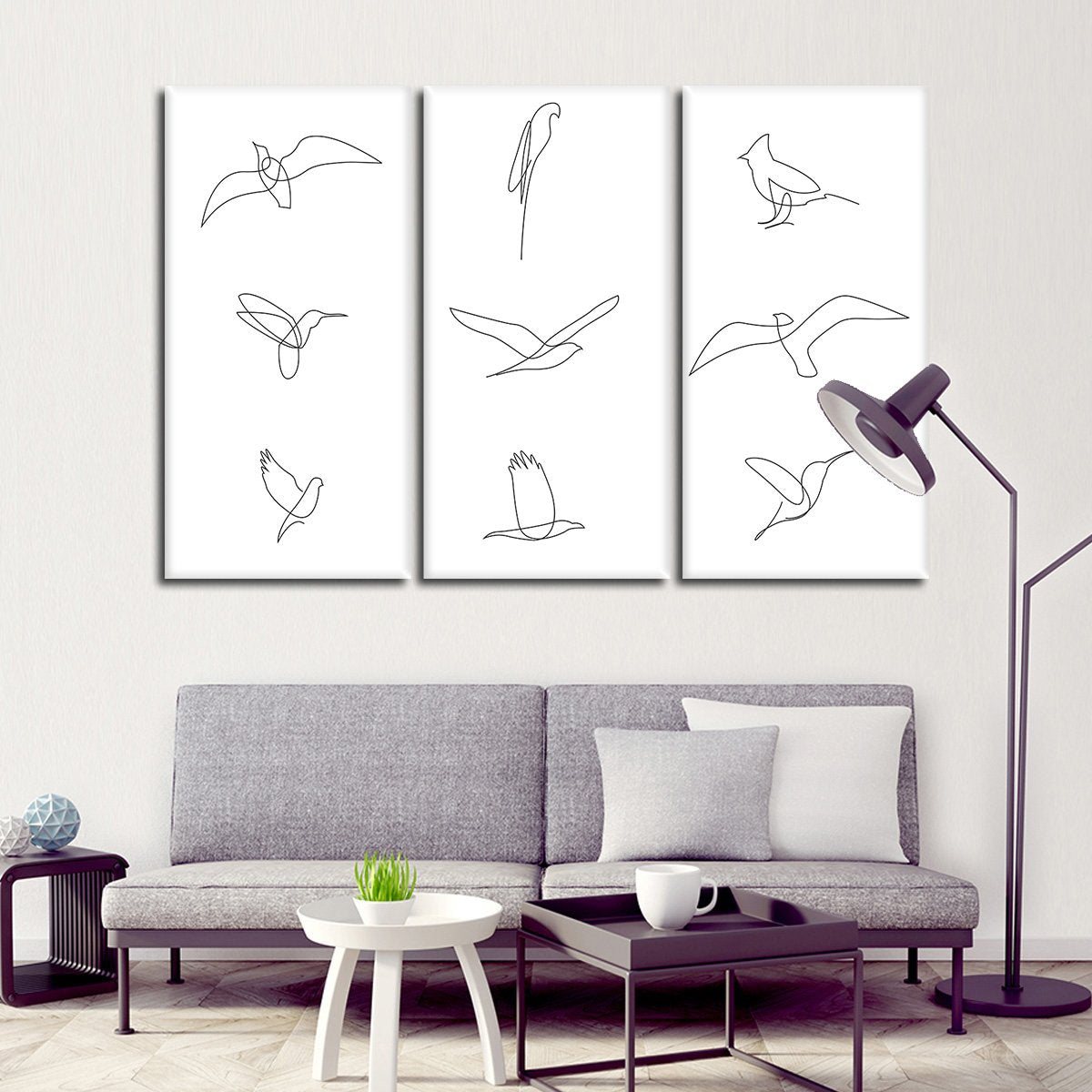 Minimalist Birds Multi Panel Canvas Wall Art