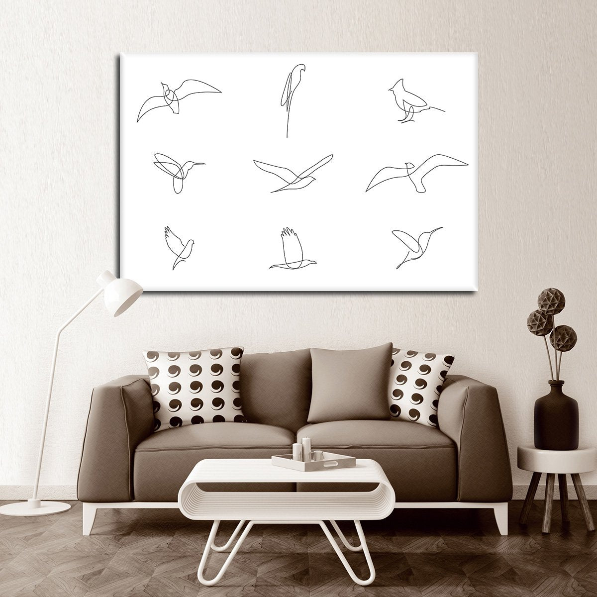 Minimalist Birds Multi Panel Canvas Wall Art