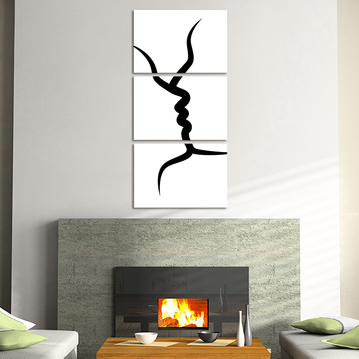 Minimalist Kiss Multi Panel Canvas Wall Art