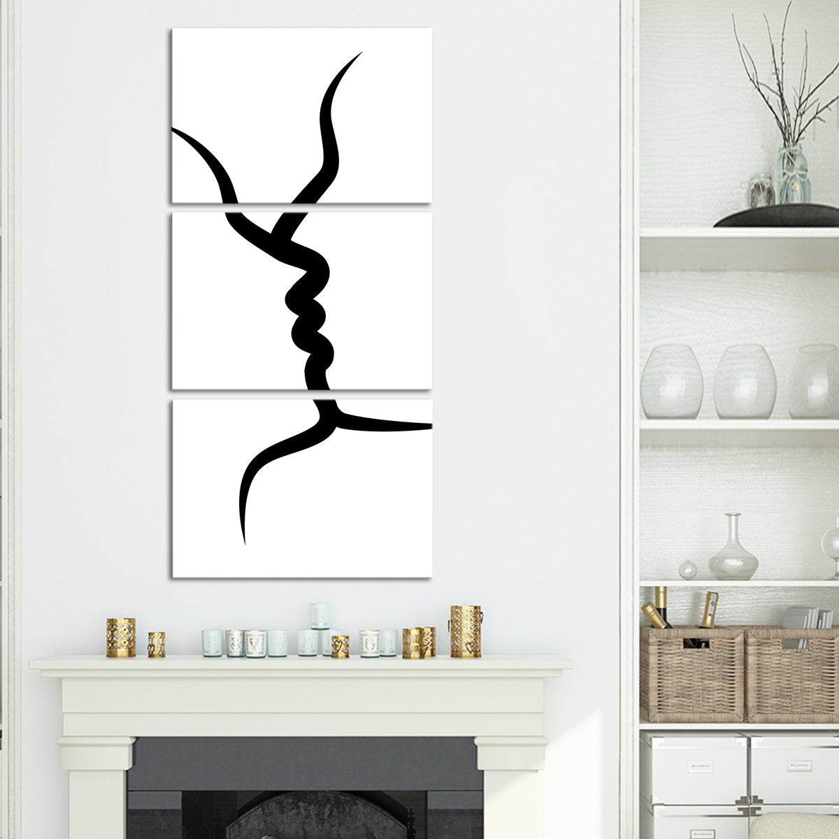 Minimalist Kiss Multi Panel Canvas Wall Art
