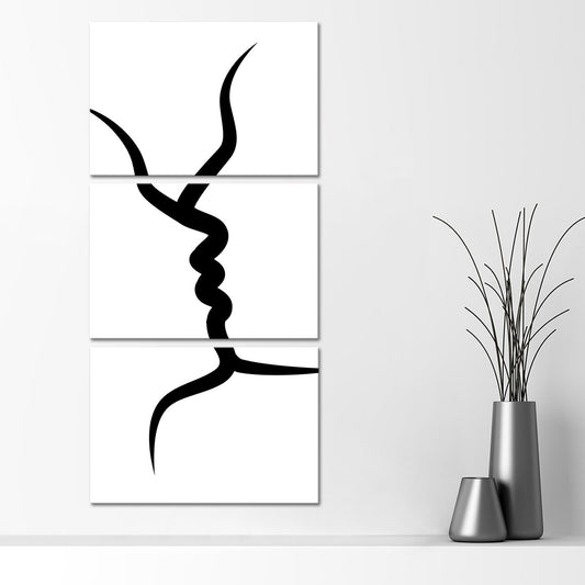 Minimalist Kiss Multi Panel Canvas Wall Art