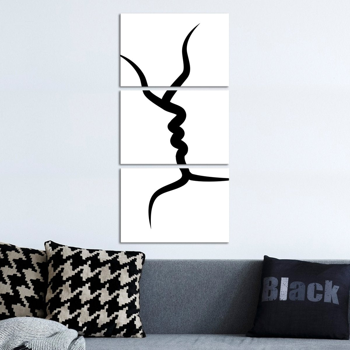 Minimalist Kiss Multi Panel Canvas Wall Art