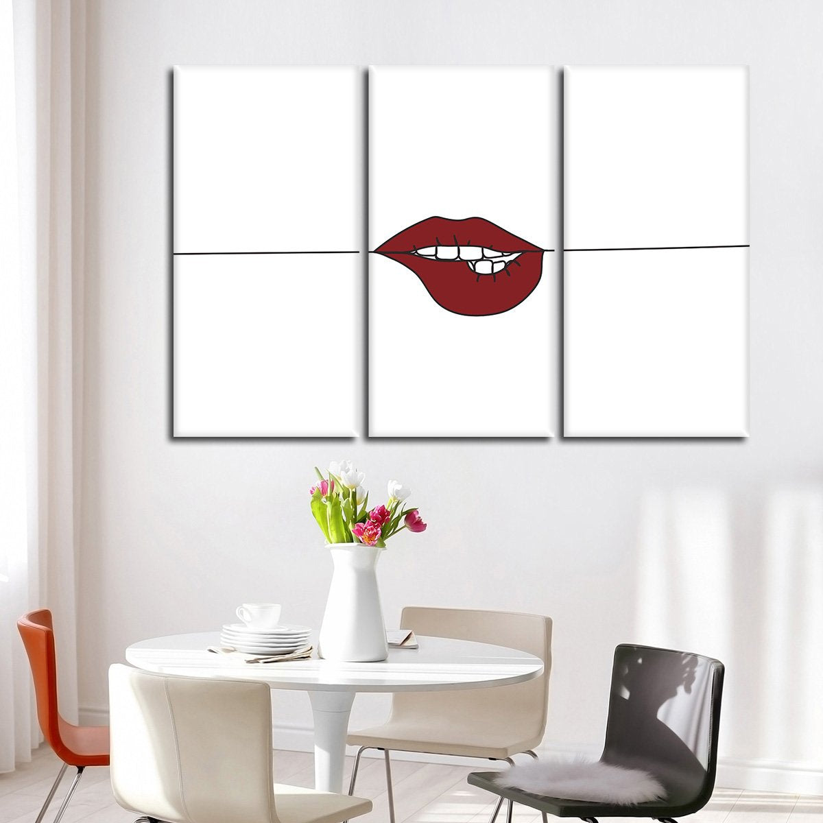 Minimalist Lips Multi Panel Canvas Wall Art