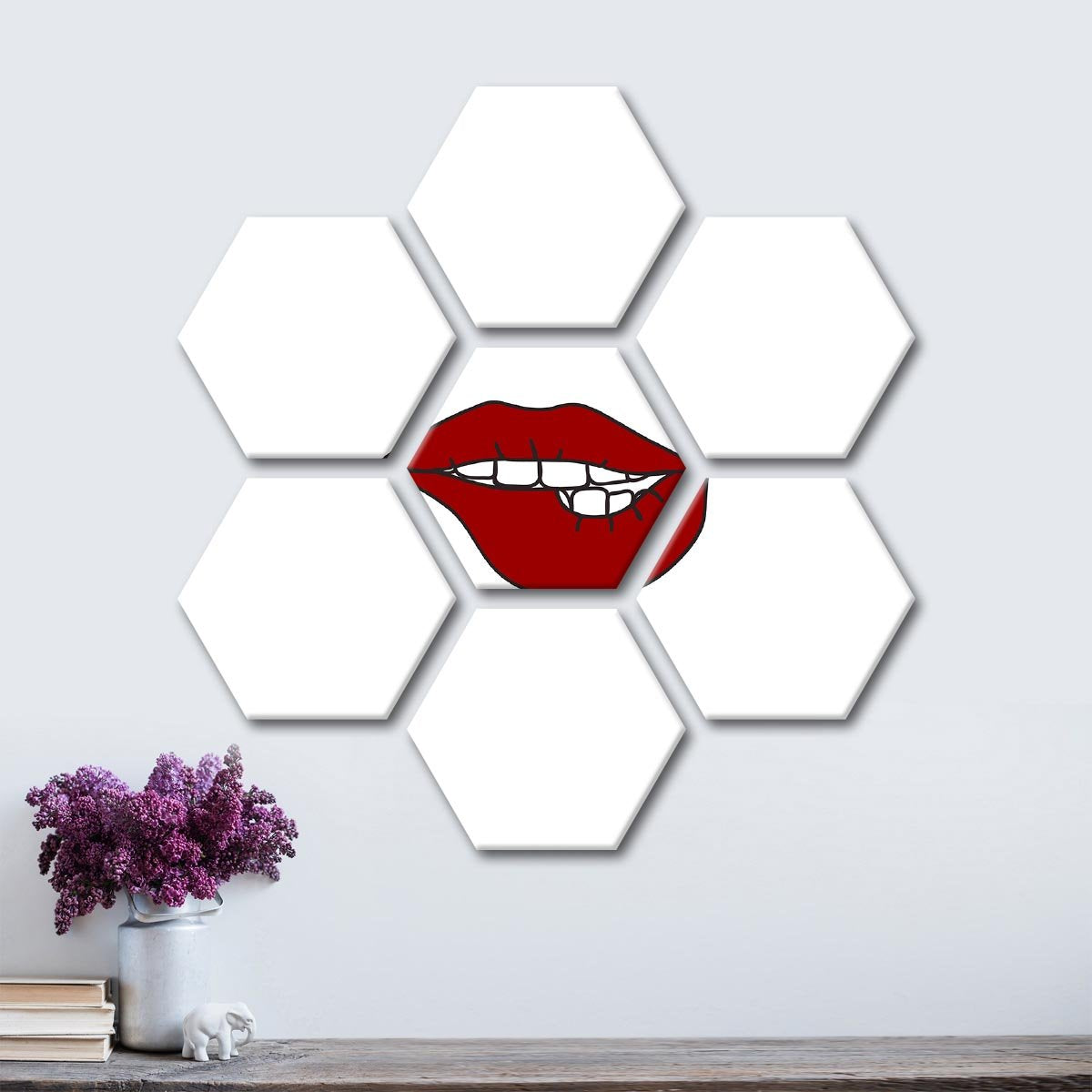Minimalist Lips Multi Panel Canvas Wall Art