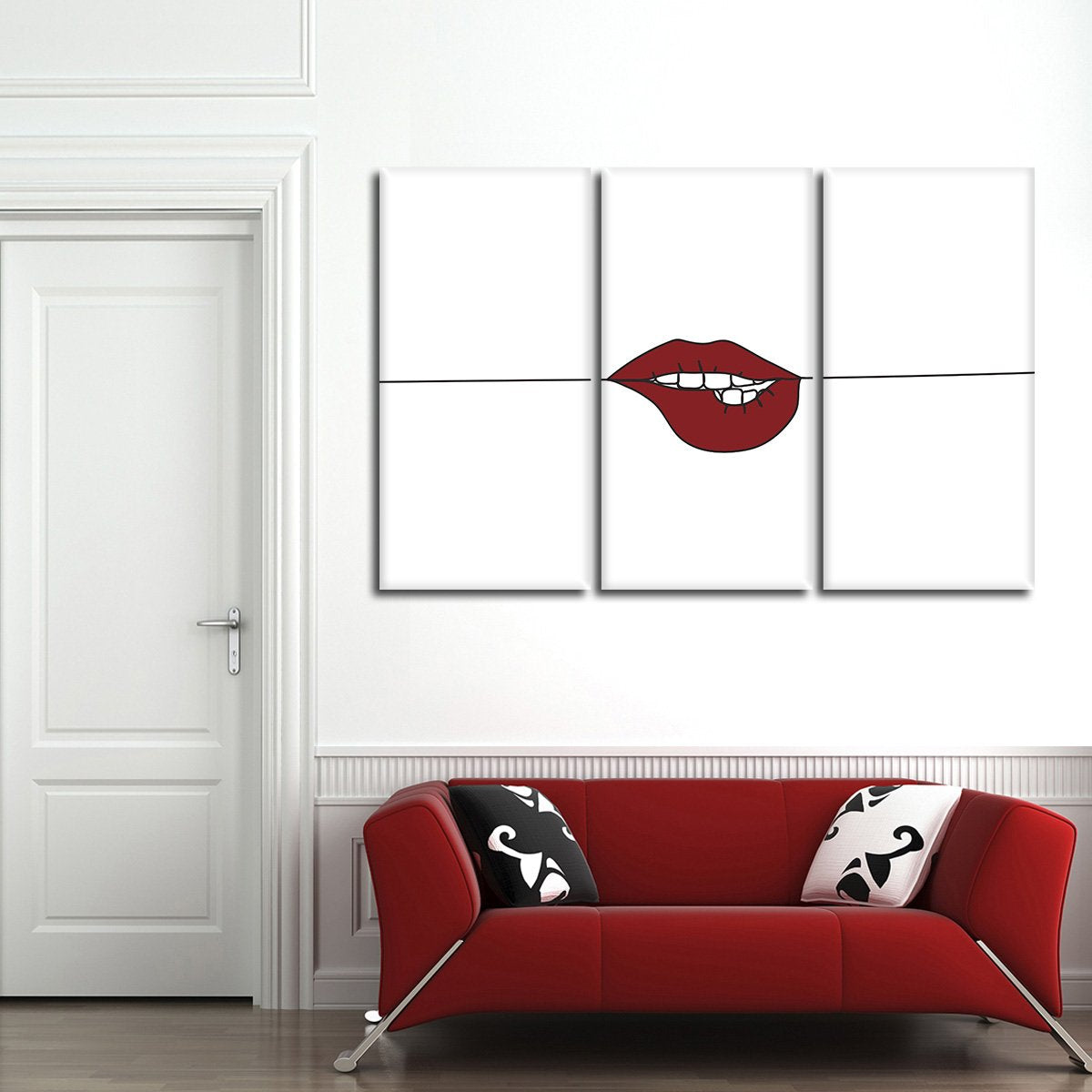 Minimalist Lips Multi Panel Canvas Wall Art
