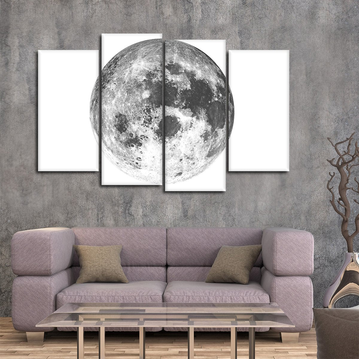 Minimalist Moon Multi Panel Canvas Wall Art