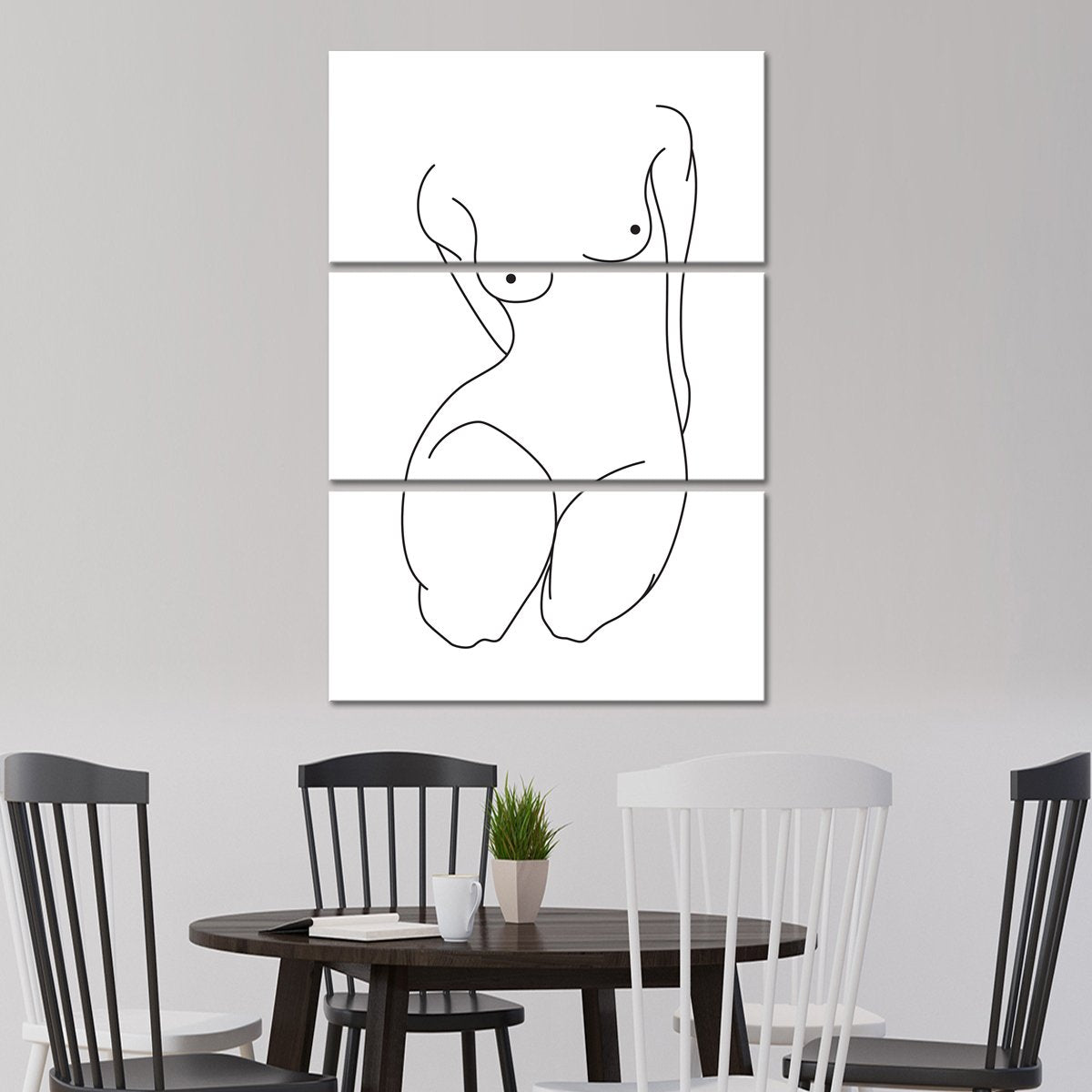 Minimalist Nude Multi Panel Canvas Wall Art