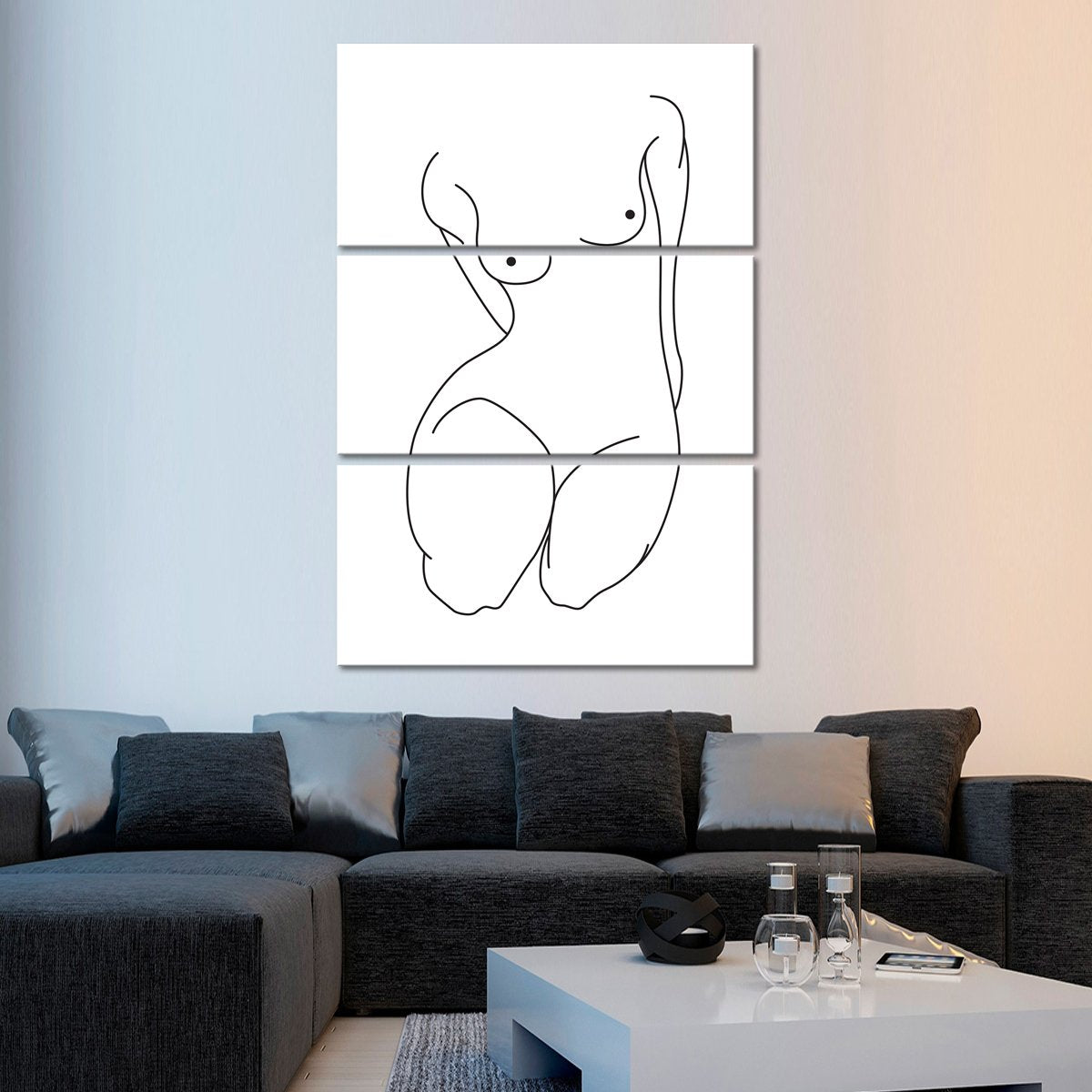 Minimalist Nude Multi Panel Canvas Wall Art