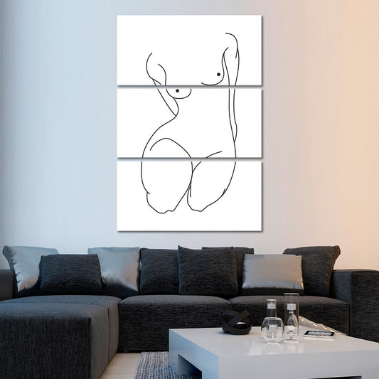 Minimalist Nude Multi Panel Canvas Wall Art