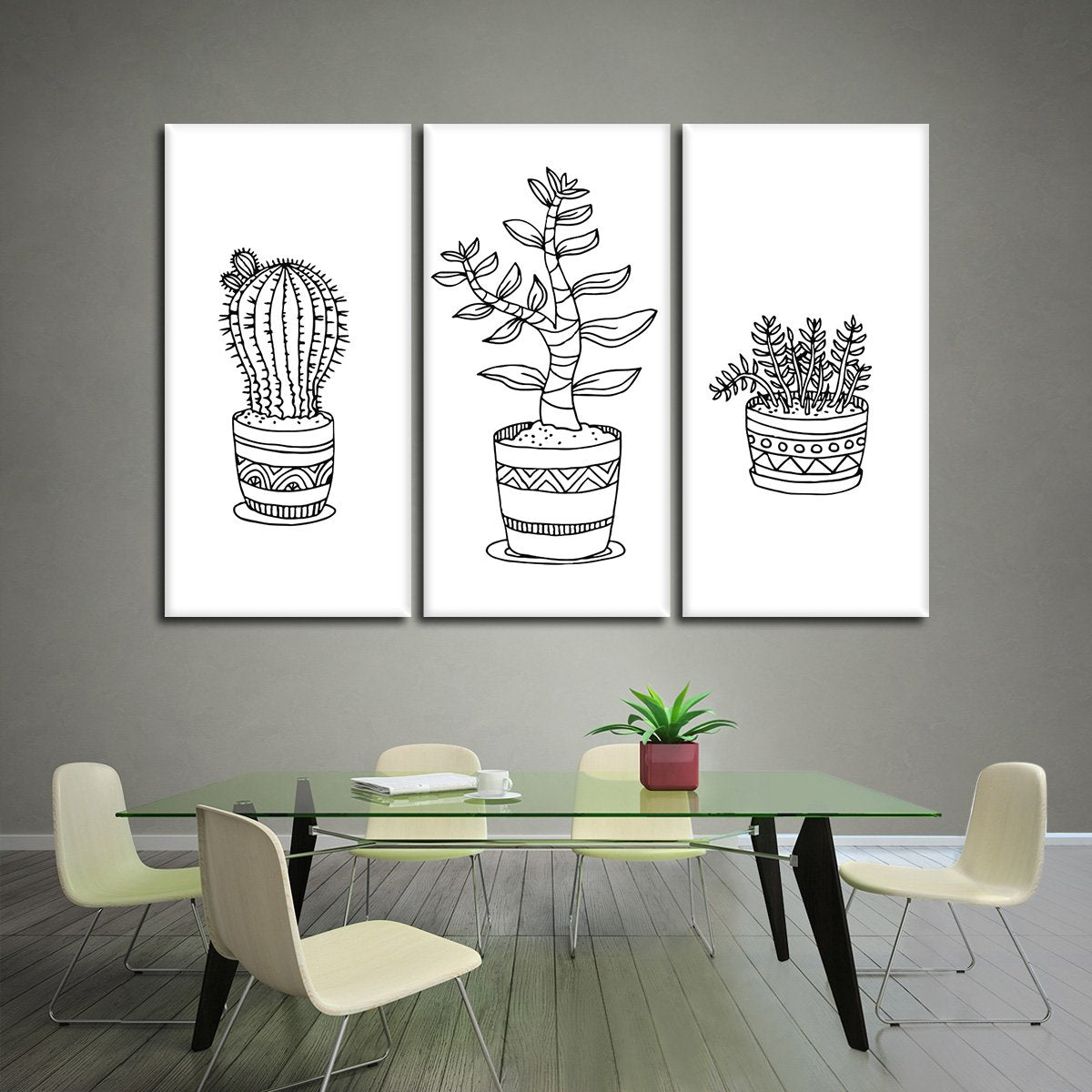 Minimalist Succulents Canvas Set Wall Art
