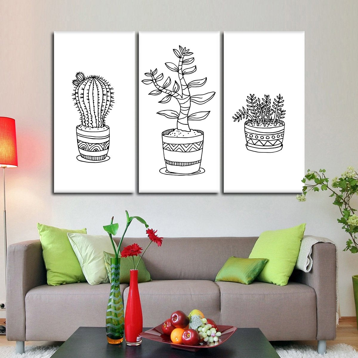 Minimalist Succulents Canvas Set Wall Art