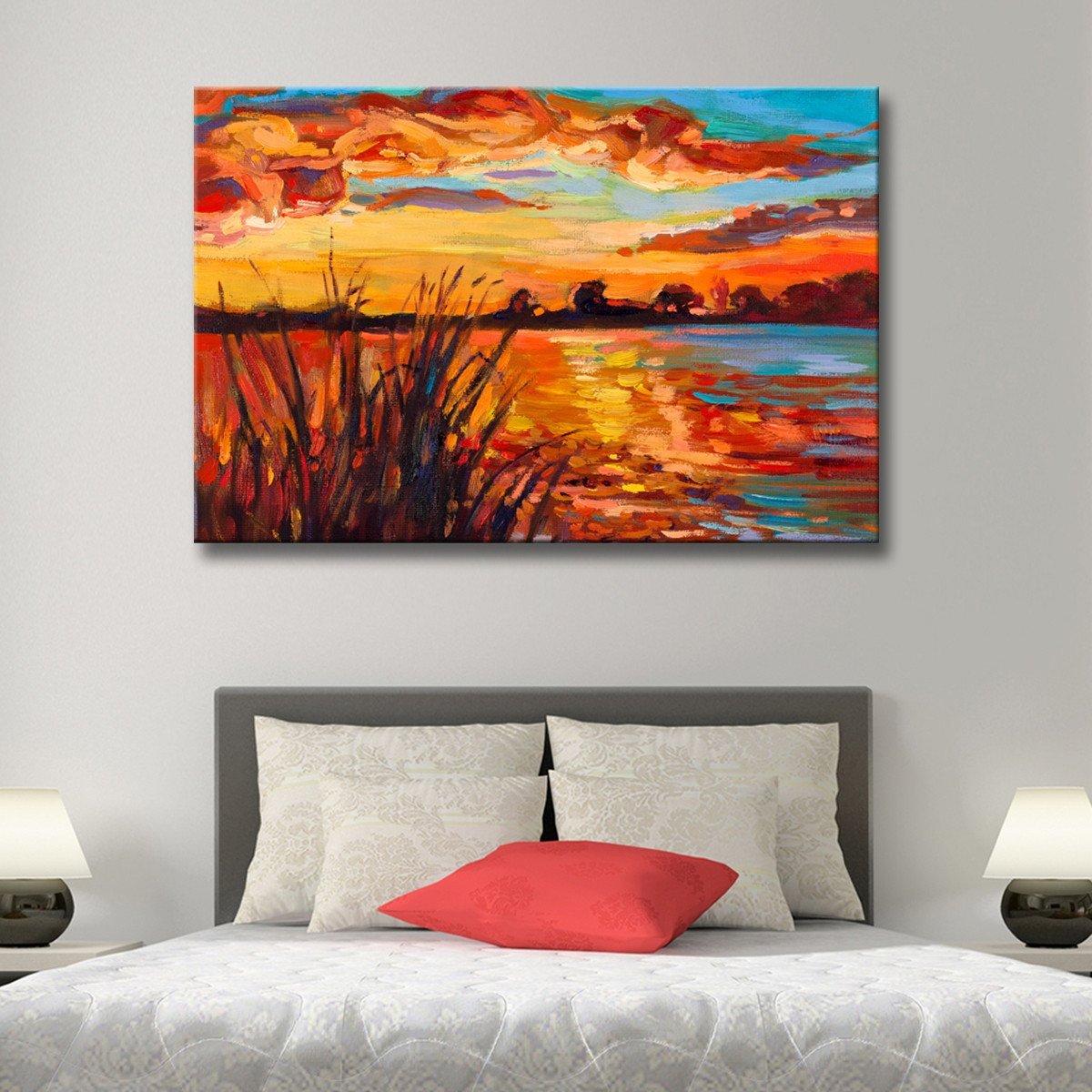 Mississippi Sunset Multi Panel Canvas Wall Art
