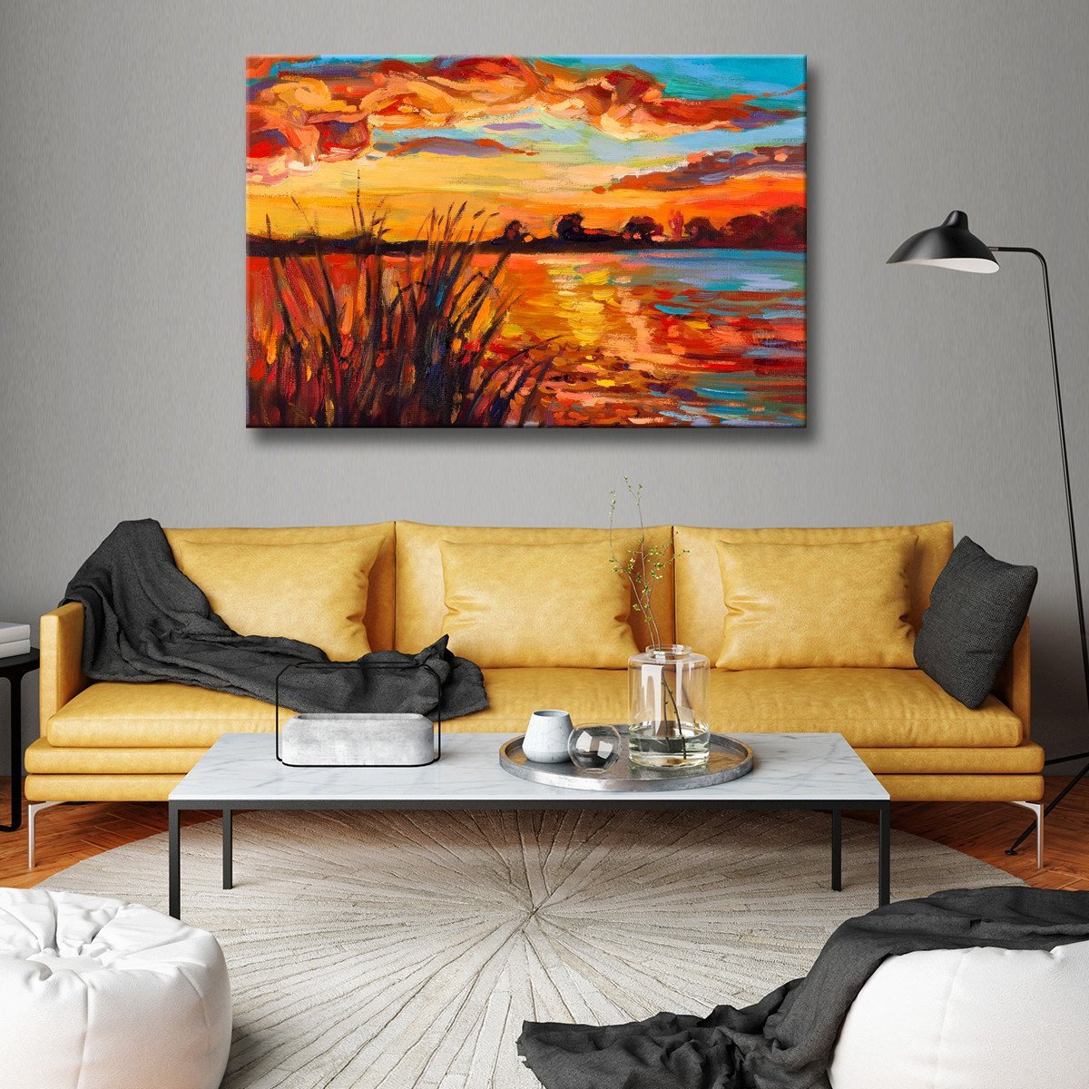 Mississippi Sunset Multi Panel Canvas Wall Art