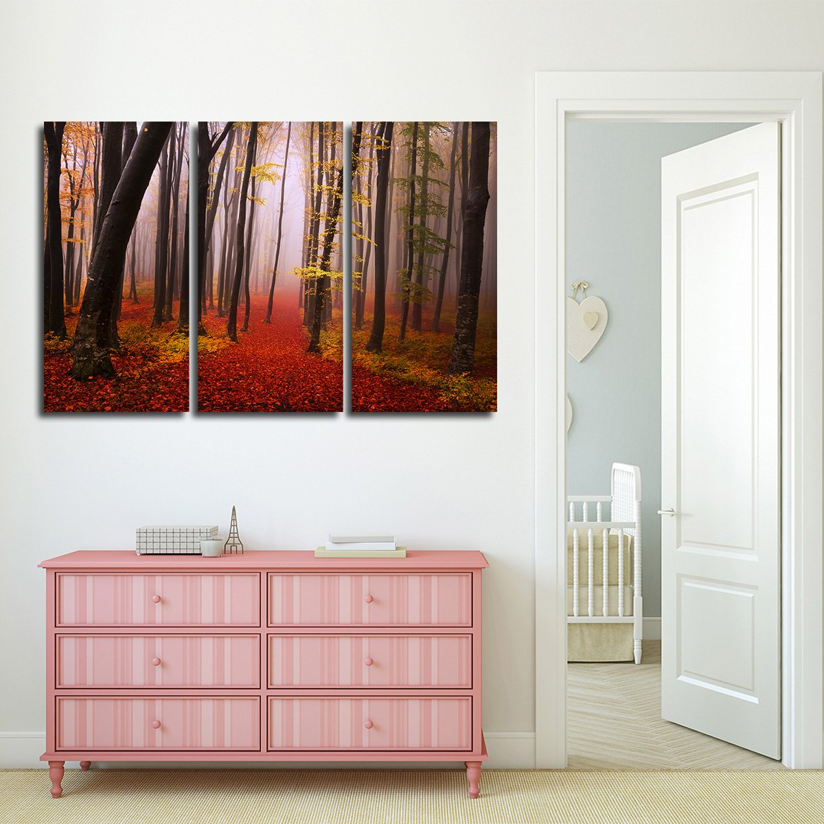 Misty Autumn Morning Multi Panel Canvas Wall Art