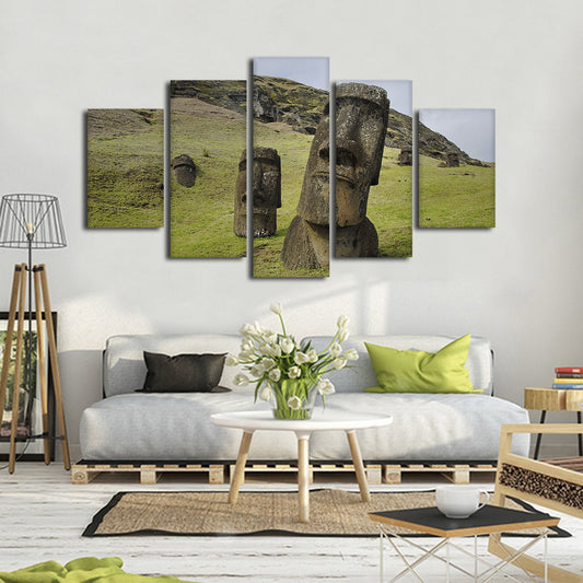 Moai Multi Panel Canvas Wall Art