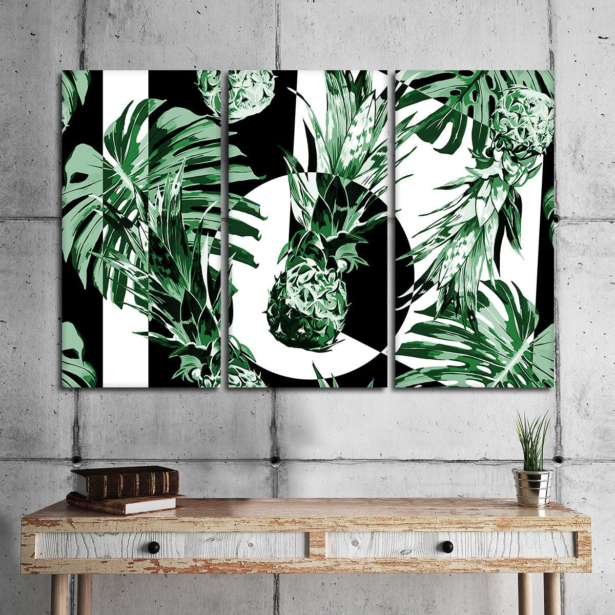 Mod Pineapples Multi Panel Canvas Wall Art