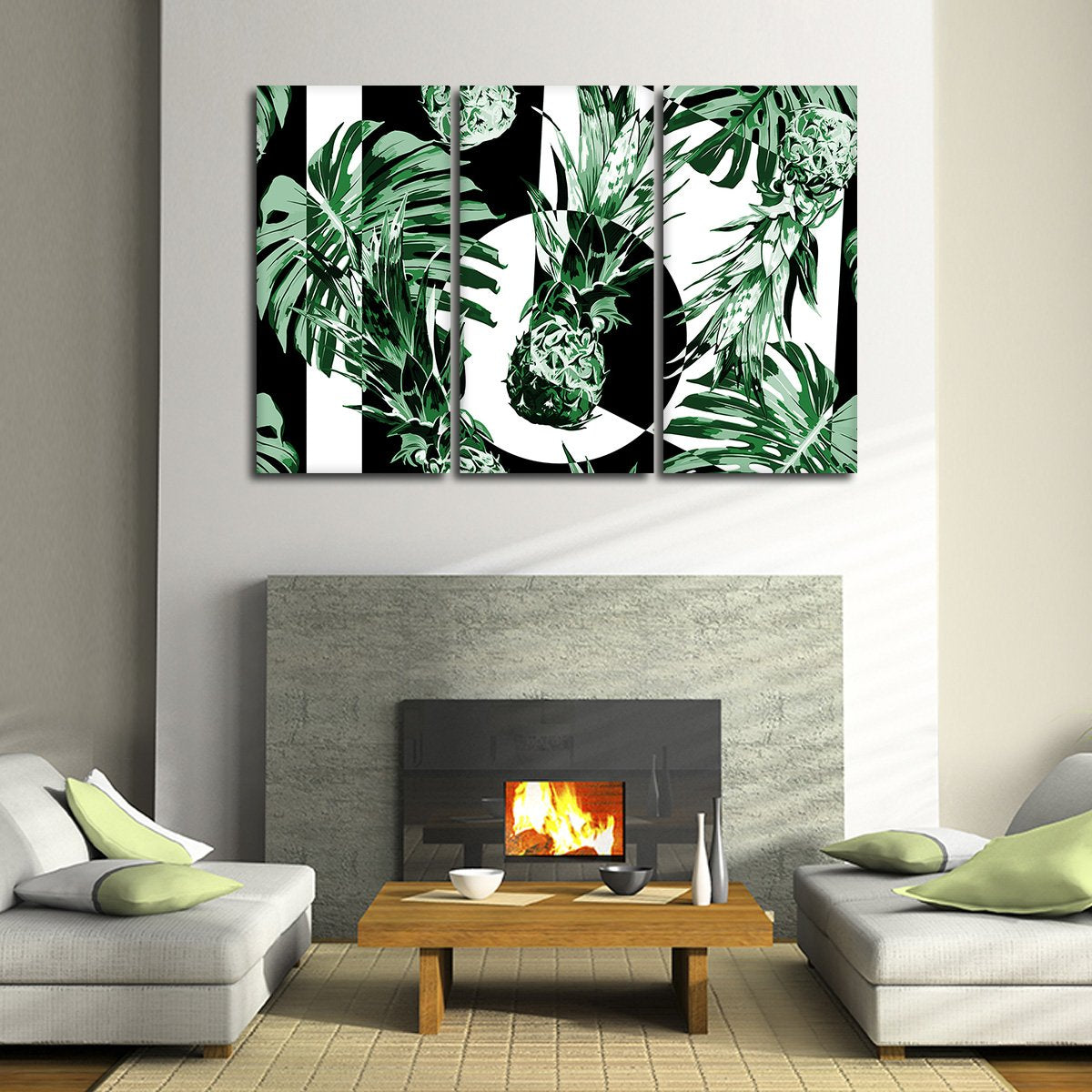 Mod Pineapples Multi Panel Canvas Wall Art