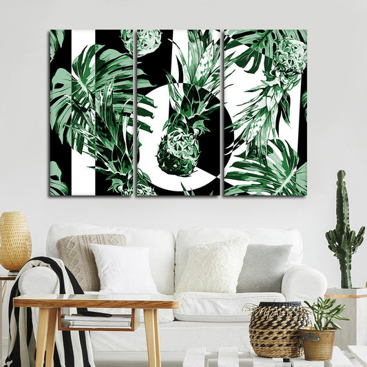 Mod Pineapples Multi Panel Canvas Wall Art