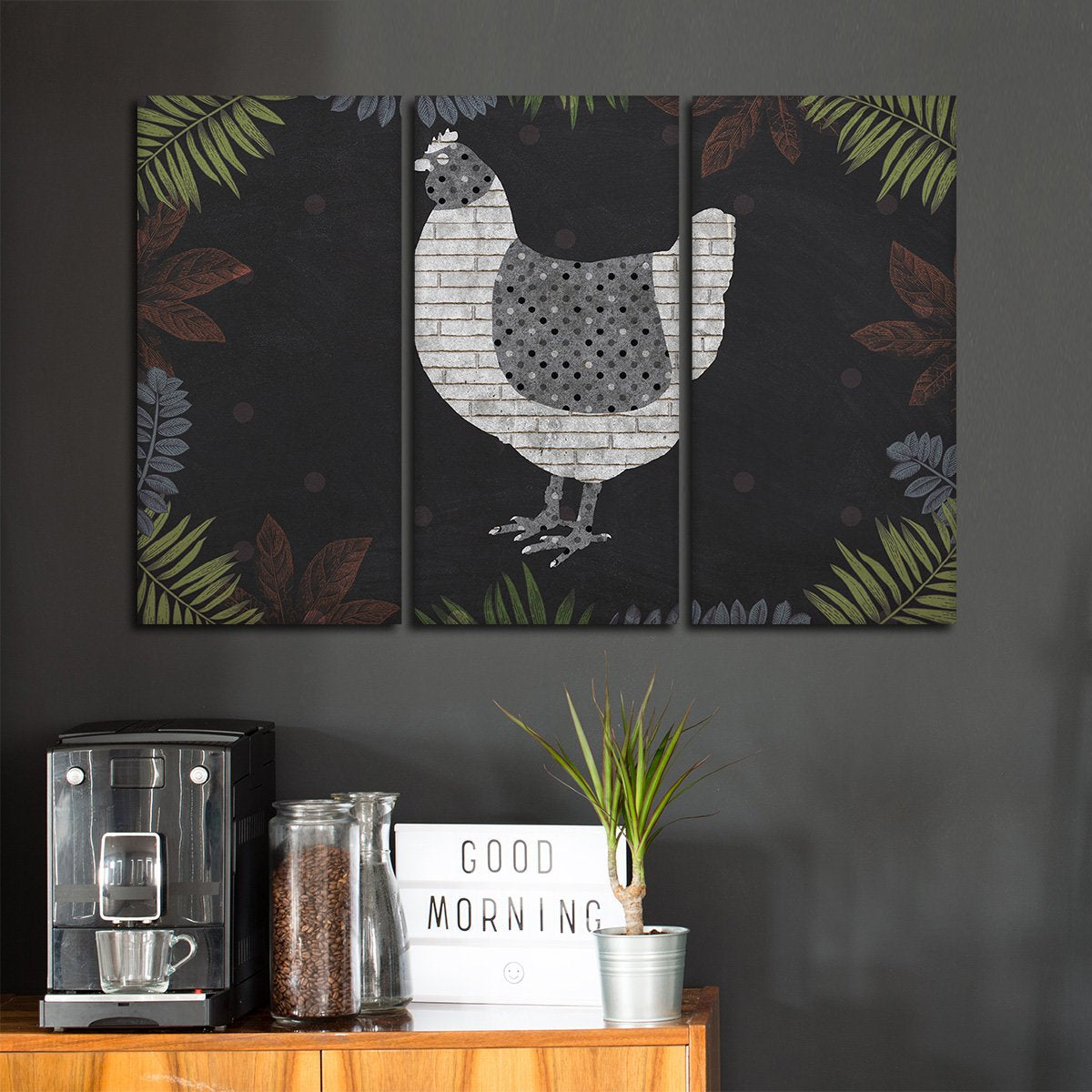 Modern Chicken Farm Multi Panel Canvas Wall Art