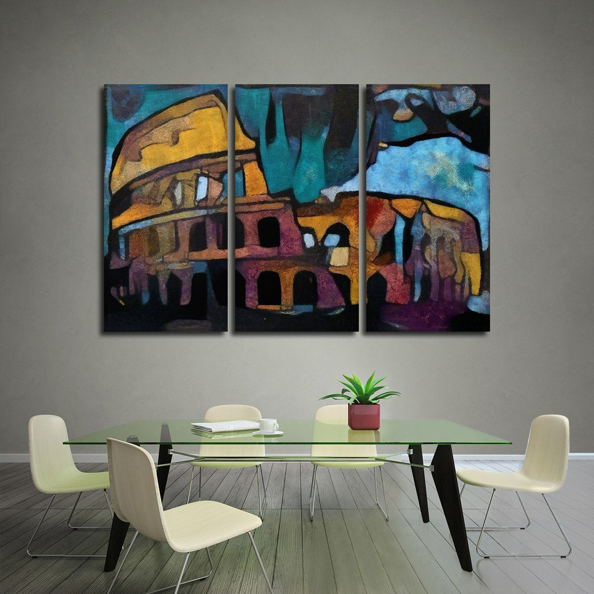 Modern Colosseum Multi Panel Canvas Wall Art