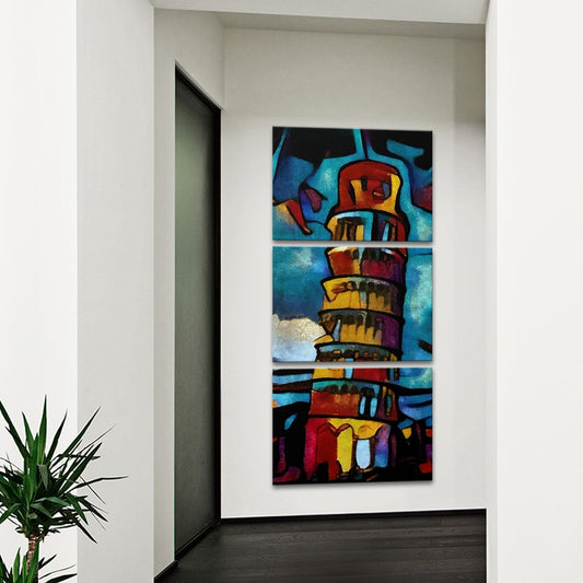 Modern Pisa Tower Multi Panel Canvas Wall Art