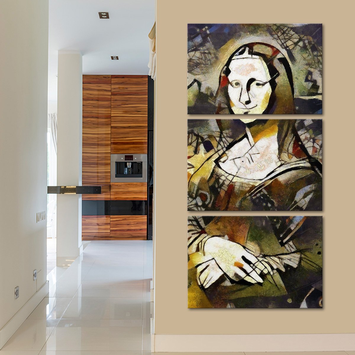 Mona Lisa Smile Multi Panel Canvas Wall Art