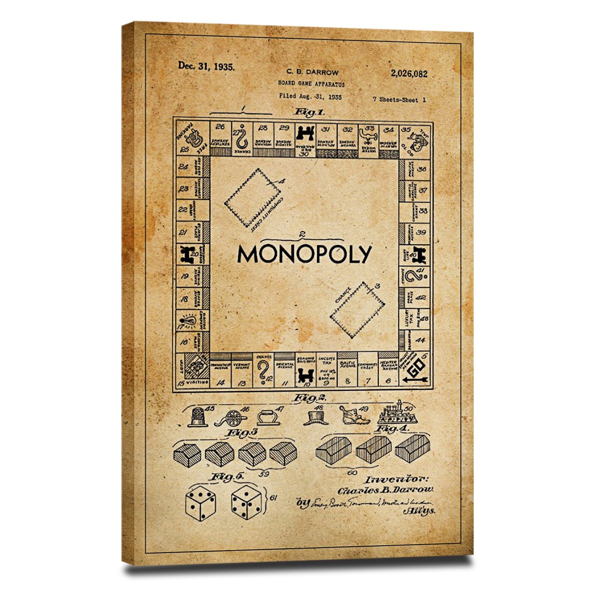 Monopoly Patent Canvas Wall Art