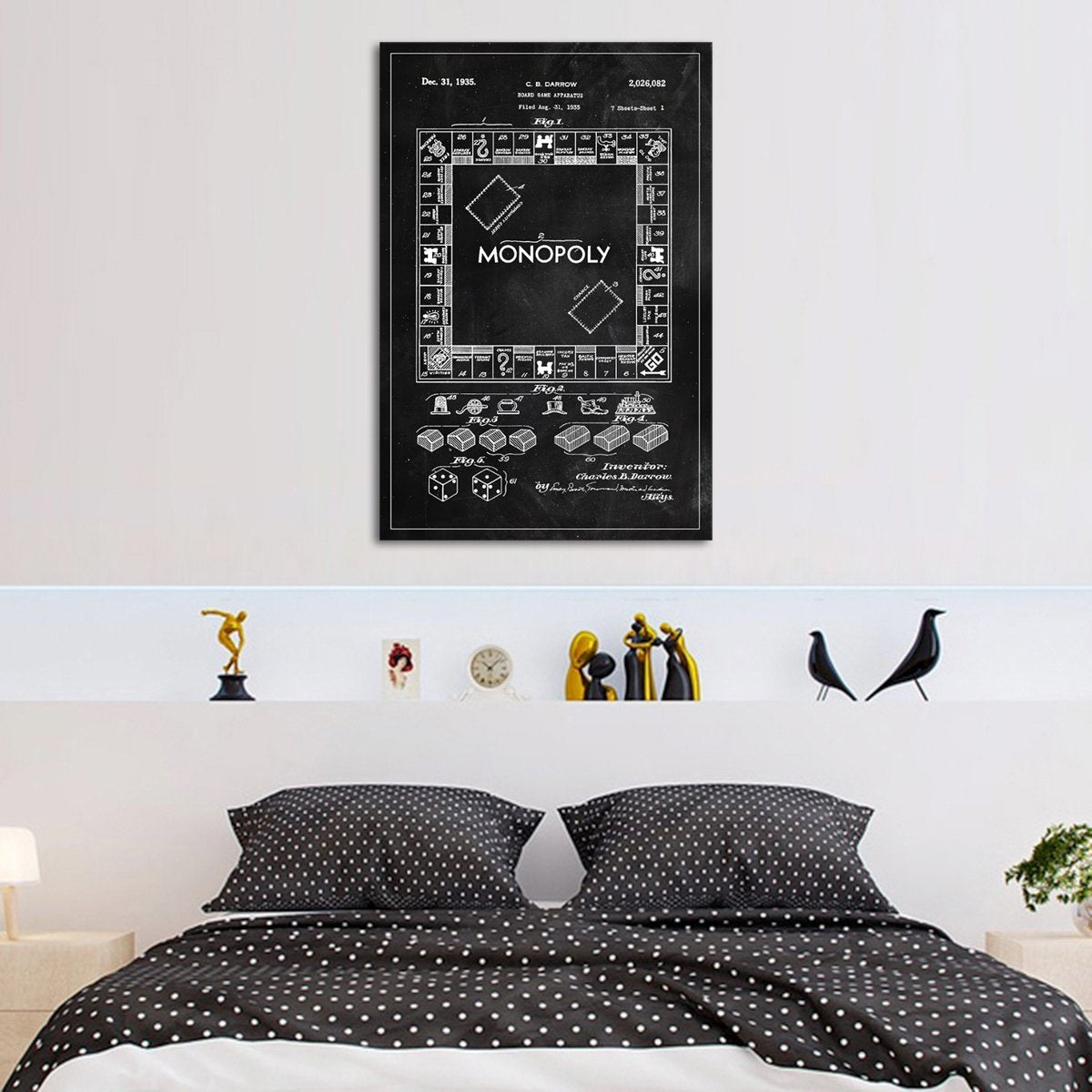 Monopoly Patent BW Canvas Wall Art