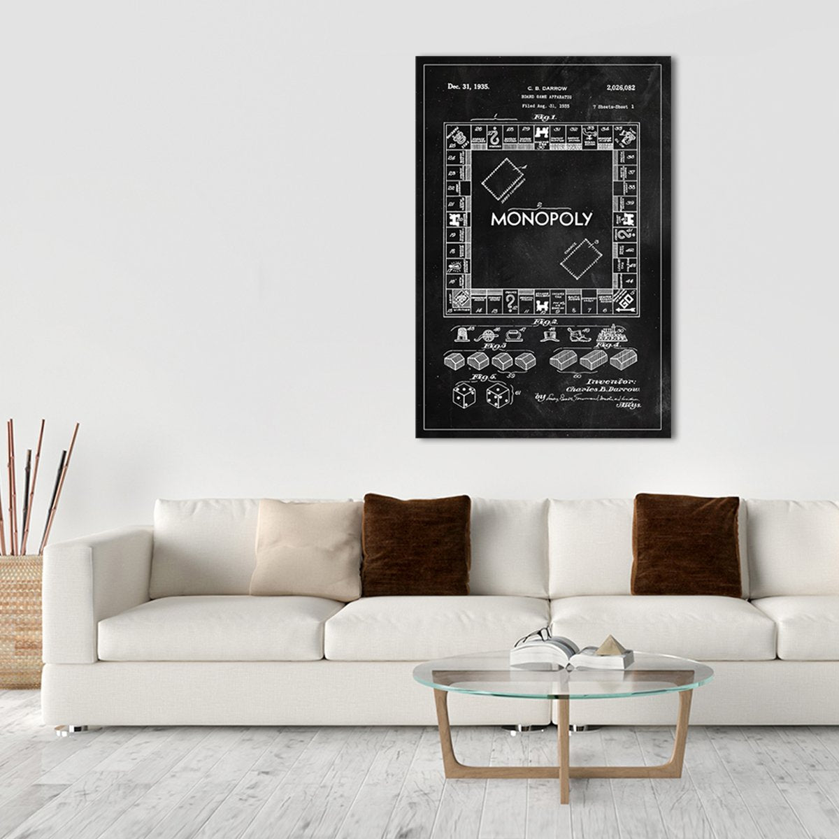 Monopoly Patent BW Canvas Wall Art