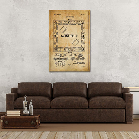 Monopoly Patent Canvas Wall Art