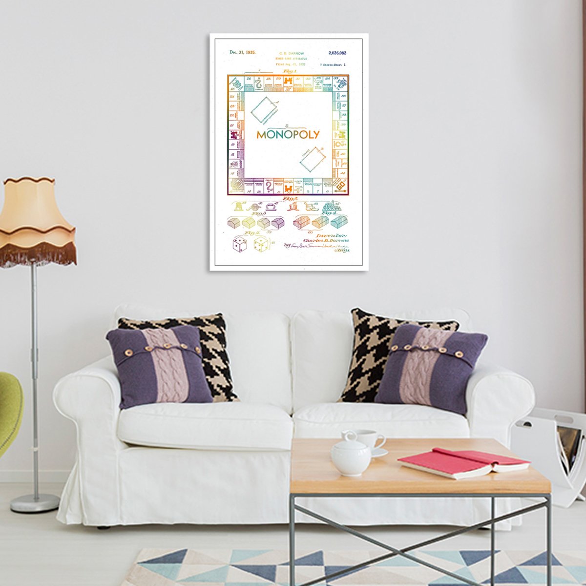 Monopoly Patent Color Canvas Wall Art